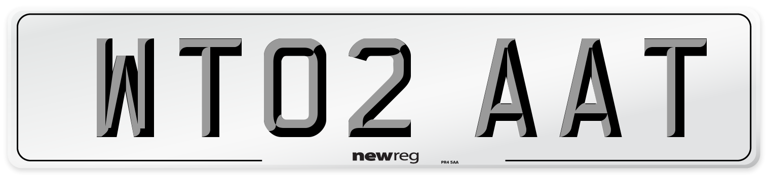 WT02 AAT Number Plate from New Reg